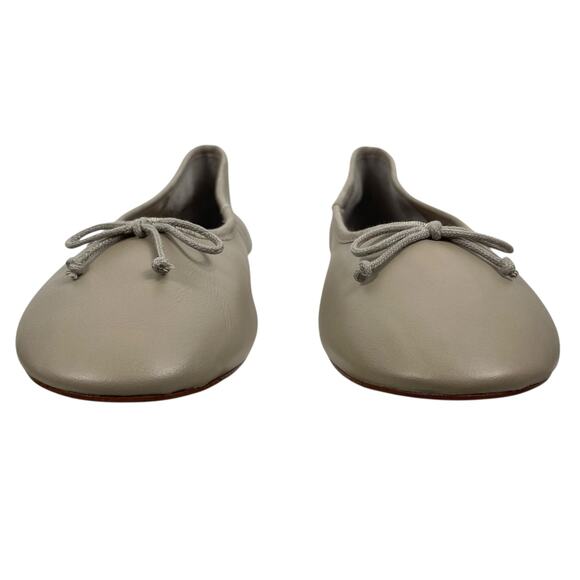 Mango MNG Leather Ballet Flats with Bow Detail Beige Size 38/US 7.5 - Picture 5 of 12